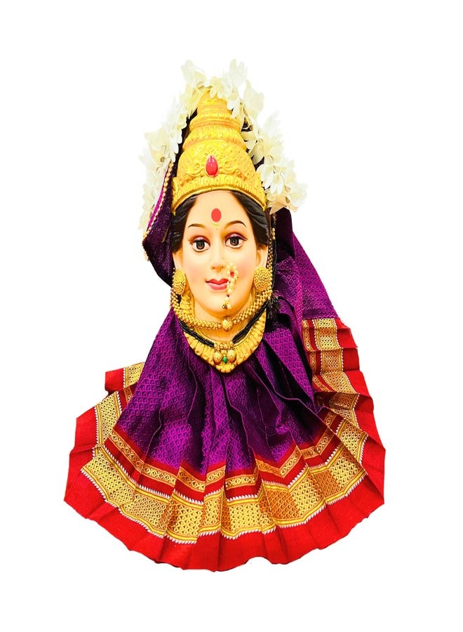 PUNYATVA ساري PUNYATVA Kalash Khun (وردي) / Mata Rani Poshak لـ Varalakshmi، Ma Laxmi، Goddess Durga، Gangaur/Chunri Patka Lehenga Ghagra Khan Dress/Navaratri Margashirsha Devi Pooja Accessories - Image 1